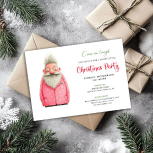 Invitation Célébration de Noël de Père Noël minimaliste et fa