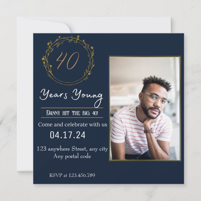 Invitation Célébration de Quarante Regal (Devant)