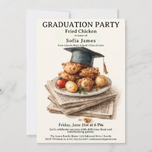 Invitation Célébration de remise de diplômes au poulet frit