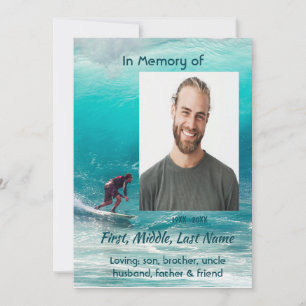 Invitation Célébration de service de vie  Surfeur de vagues s