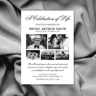 Invitation Célébration de vie avec photo de funérailles