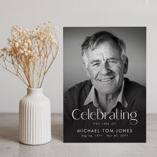 Invitation Célébration de vie avec photo et écriture moderne 