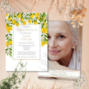 Invitation Célébration de vie de photo de floraison de citron