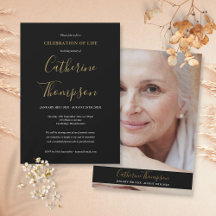 Célébration de vie élégante avec écriture funérair