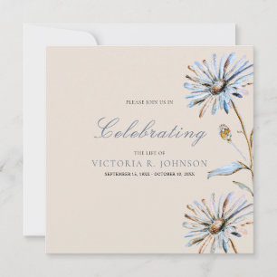Invitation Célébration de vie florale à l'aquarelle élégante