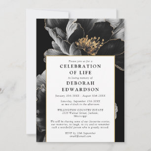 Invitation Célébration de vie florale élégante moderne