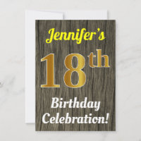 Célébration des 18 ans en Bois Faux et Or Faux