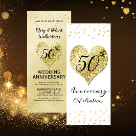 Invitation Célébration des 50 ans de mariage Confettis dorés