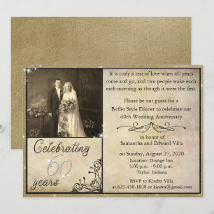 Invitation Célébration des 60 ans d'anniversaire de mariage