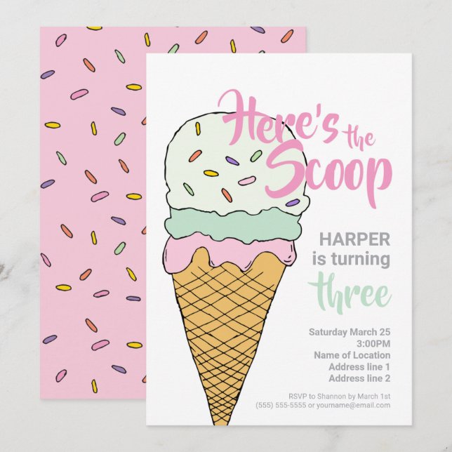 Invitation Célébration d'événement de crème glacée Soc de crè (Devant / Derrière)
