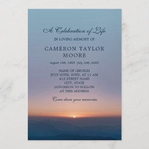 Invitation Célébration douce de lever de soleil de la vie