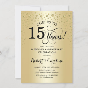 Invitation Célébration du 15e anniversaire - Or Noir