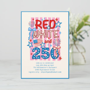 Invitation Célébration du 250e 4 juillet 2026 Festive Bold