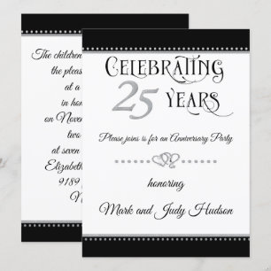 Invitation Célébration du 25e anniversaire de l'argent