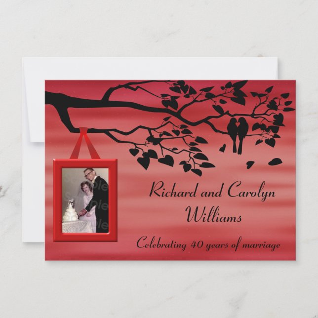 Invitation Célébration du 40e anniversaire de mariage (Devant)