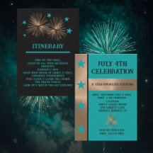 Célébration du 4 juillet cuivre et turquoise uniqu