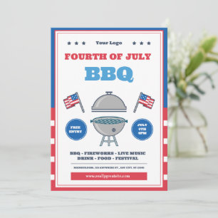 Invitation Célébration du 4 juillet, Jour de l'indépendance 