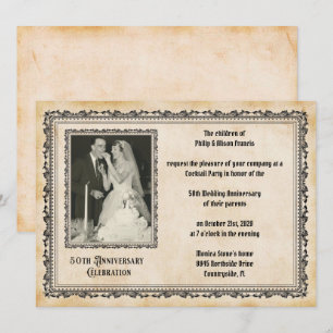 Invitation Célébration du 50e anniversaire de style vintage