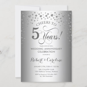 Invitation Célébration du 5e anniversaire - Argent