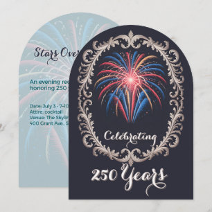 Invitation Célébration du Code QR des Feux d'Artifice Élégant