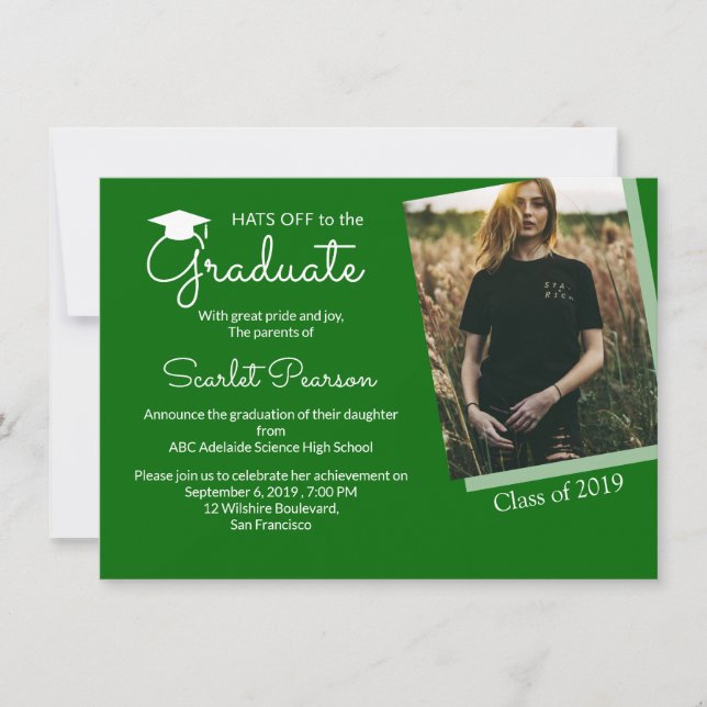 Invitation Célébration du Green Graduation Party Classe de (Devant)