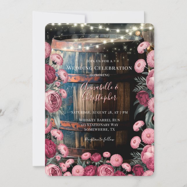 Invitation Célébration du Mariage de canon à whisky extérieur (Devant)