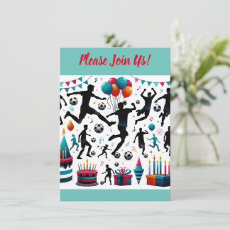 Invitation Célébration du soccer : Lancez votre fête avec pla