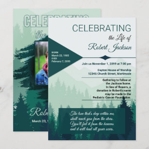 Invitation Célébration d'un service de pins verts
