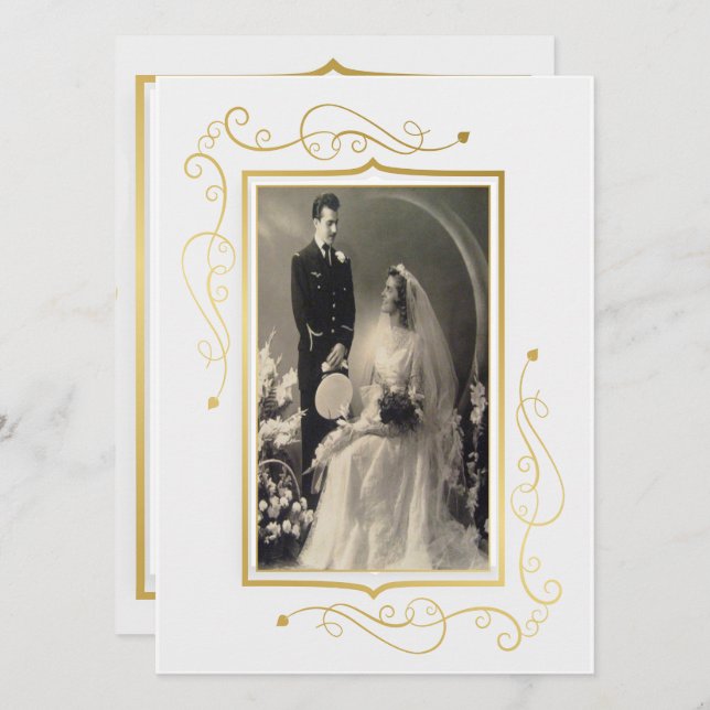 Invitation Célébration élégante du 60e anniversaire de mariag (Devant / Derrière)