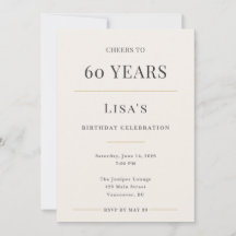 Célébration élégante et minimaliste de 60 ans