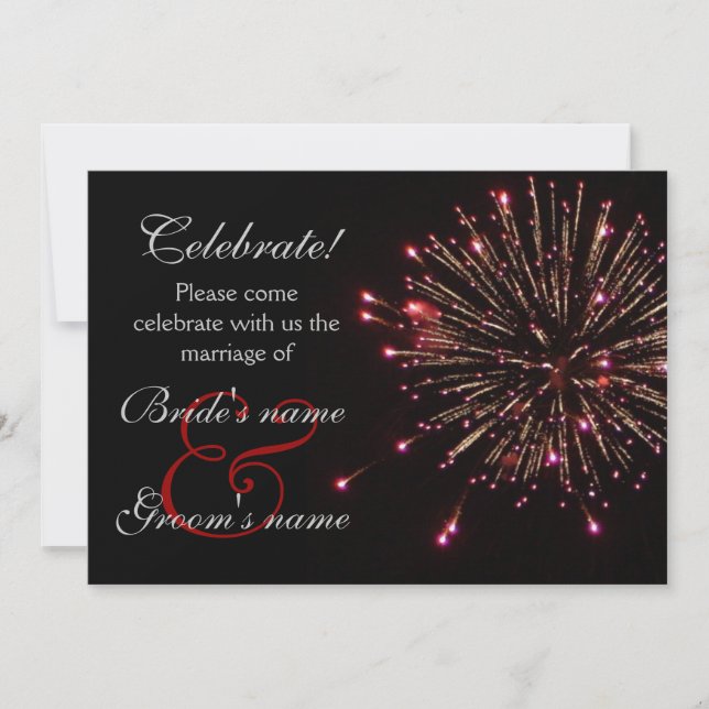 Invitation Célébration épousant le rouge (Devant)