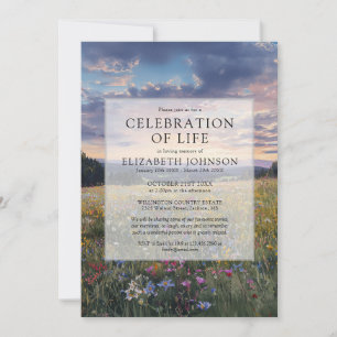 Invitation Célébration florale de la vie de la fleur sauvage 