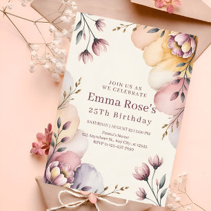 Invitation Célébration florale pastel doux