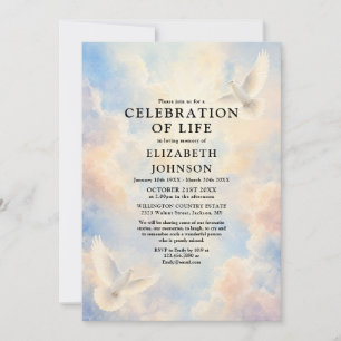 Invitation Célébration funéraire de la colombe céleste