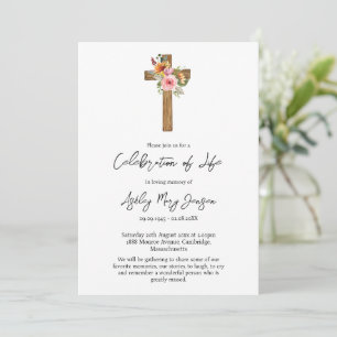 Invitation Célébration funéraire de la croix florale