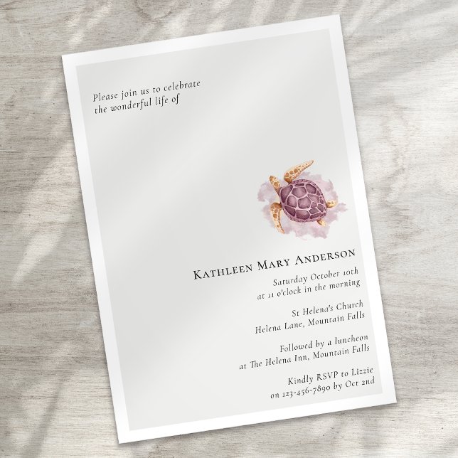 Invitation Célébration funéraire de la vie (Créateur téléchargé)