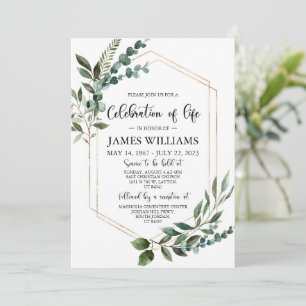 Invitation Célébration funéraire de verdure de la vie Invitat