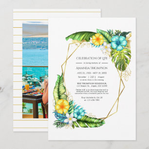 Invitation Célébration géométrique tropicale estivale de la v