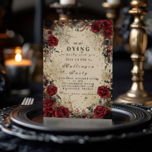 Invitation Célébration gothique Halloween de roses sombres
