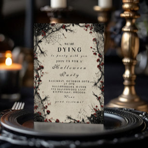 Invitation Célébration Halloween Rose Gothique Hantée