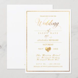 Invitation Célébration Marbre/Or/Mariage de PixDezines