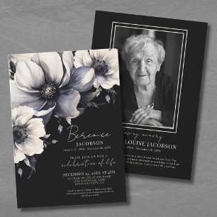 Invitation Célébration Mémorielle Élégante de la Vie