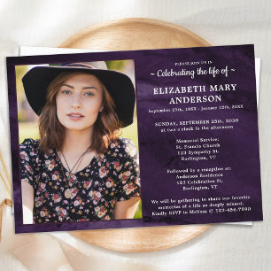 Invitation Célébration Moderne De La Vie Funéraire Marbre Vio