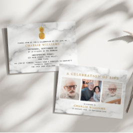 Invitation Célébration moderne du marbre de la vie Mémorial 3