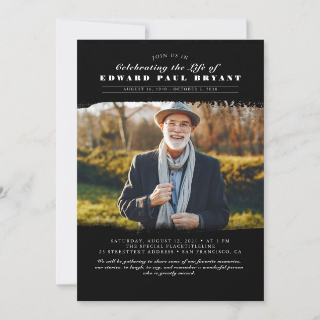 Invitation Célébration moderne élégante de la vie Funéraire P (Devant)