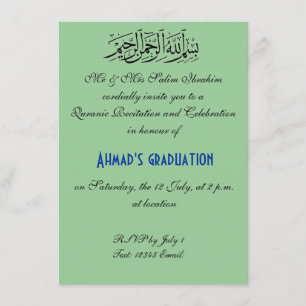 Invitation Célébration musulmane verte