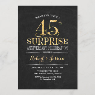Invitation Célébration surprise des 45 ans de mariage - Table