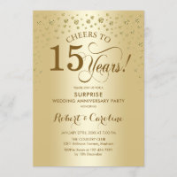 Célébration surprise du 15e anniversaire en or