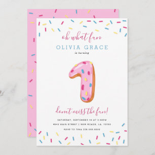 Invitation Célébration   un d'anniversaire de beignet