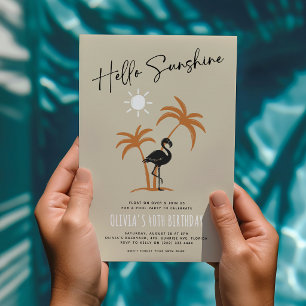 Invitation Célébrations d'anniversaire d'été Flamant Rose